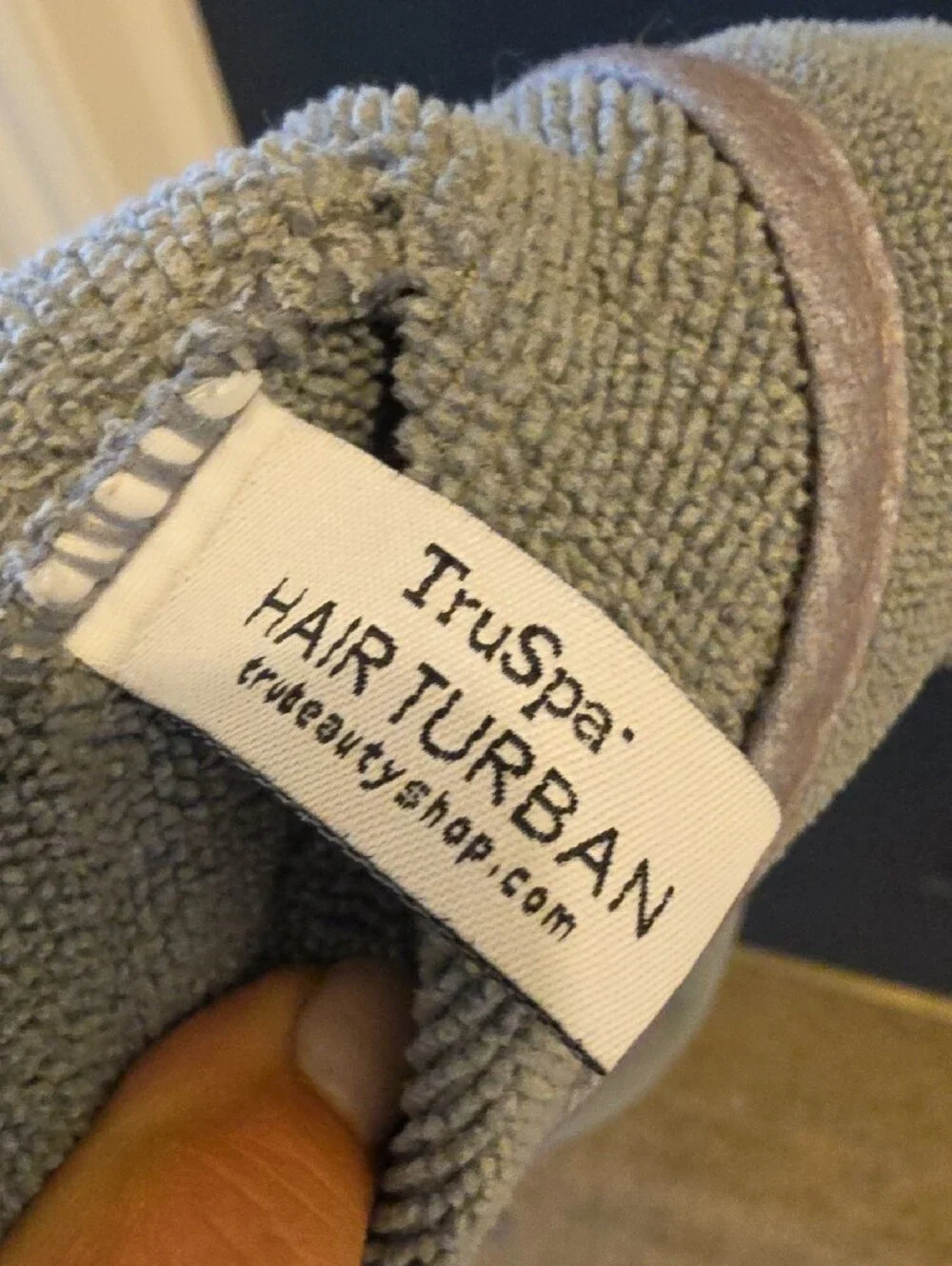 TruSpa Hair Turban in  Gray with Suede Trim